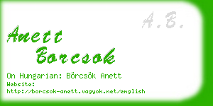 anett borcsok business card